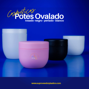 Potes Cosméticos Ovalados de Pared Doble (Colores)