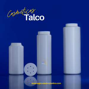 tres envases para talco blancos