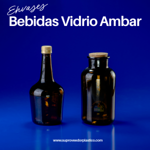 Botella de Vidrio Ámbar para Bebidas