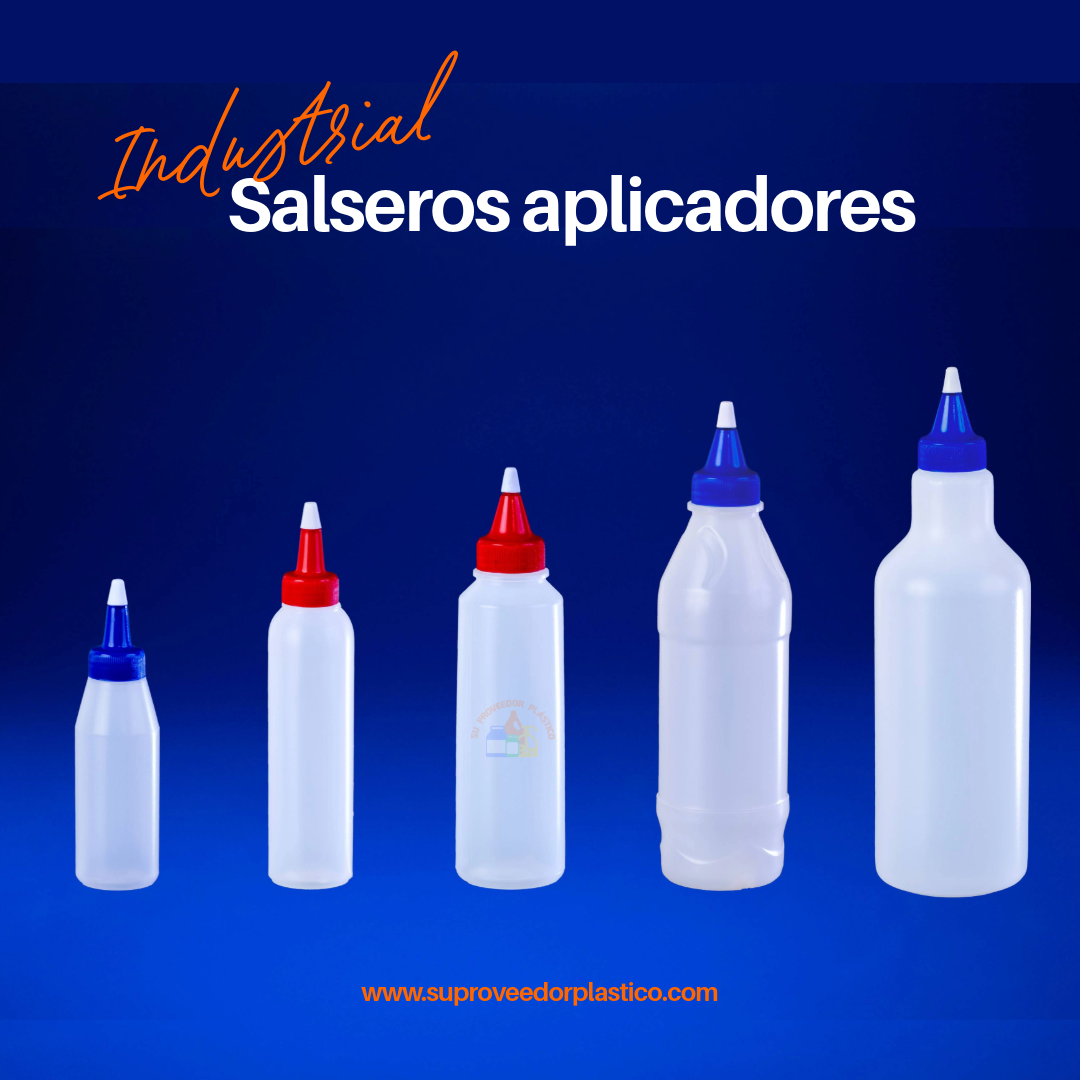 Envases plásticos salseros aplicadores flexibles tipo fuelle con tapa aguja en Cali.