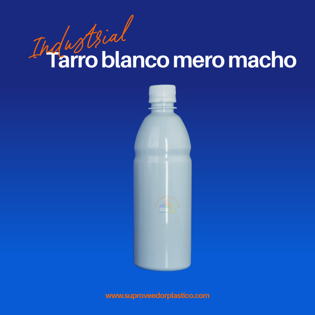 Envase plástico blanco tipo Mero Macho para productos industriales y agroquímicos en Cali.